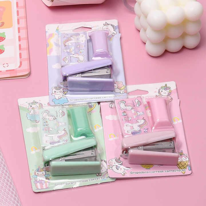 Smart Sphere Cute Unicorn Mini Stapler Set Portable for Return Gifts & DIY Art Craft
