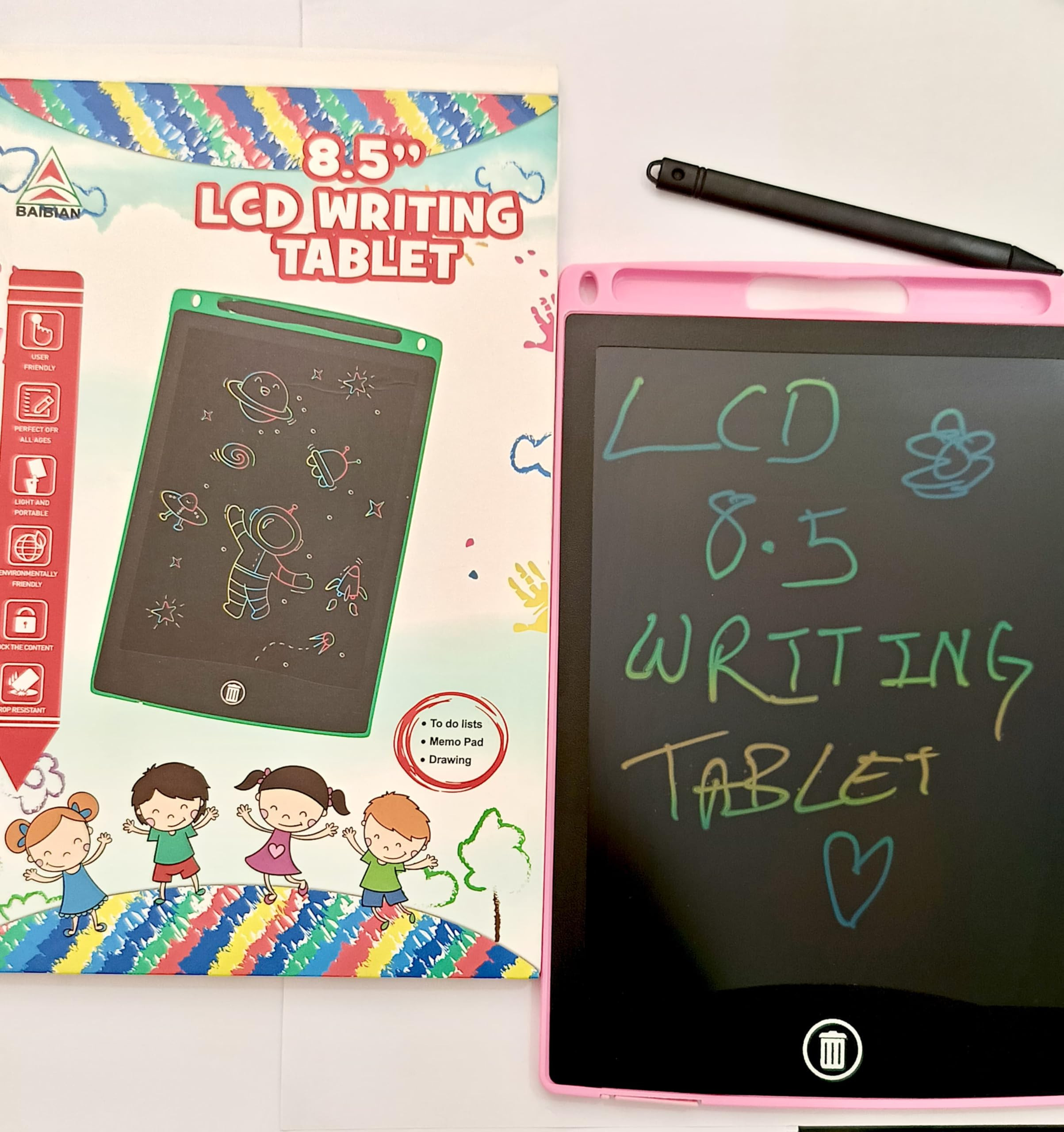 Smart Sphere 8.5 Inch Multicolor LCD Writing Tablet Magic Slate with Stylus Pen for Kids Boys & Girls – Rewritable Digital Drawing & Learning Pad