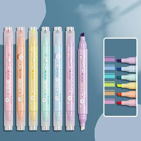 Smart Sphere Erasable Pastel Highlighter Pens Set – 6 Colors for Kids, Students & Office Notes, No-Smudge Marker Pens for Journaling & Study