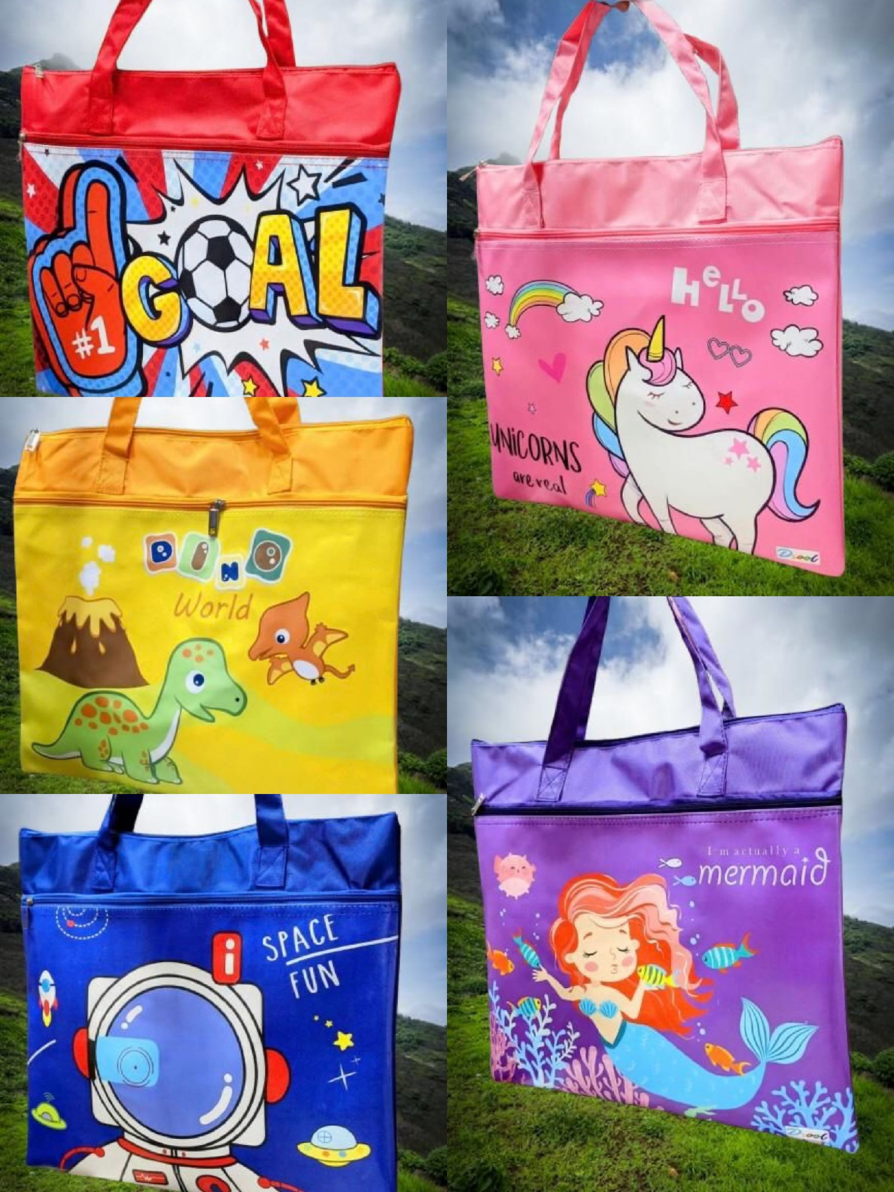 Smart Sphere Large Capacity Cartoon Activity Bag for Kids, 42 x 39 cm, with 2 Compartments serve as Tuition Bag & Travel Bag