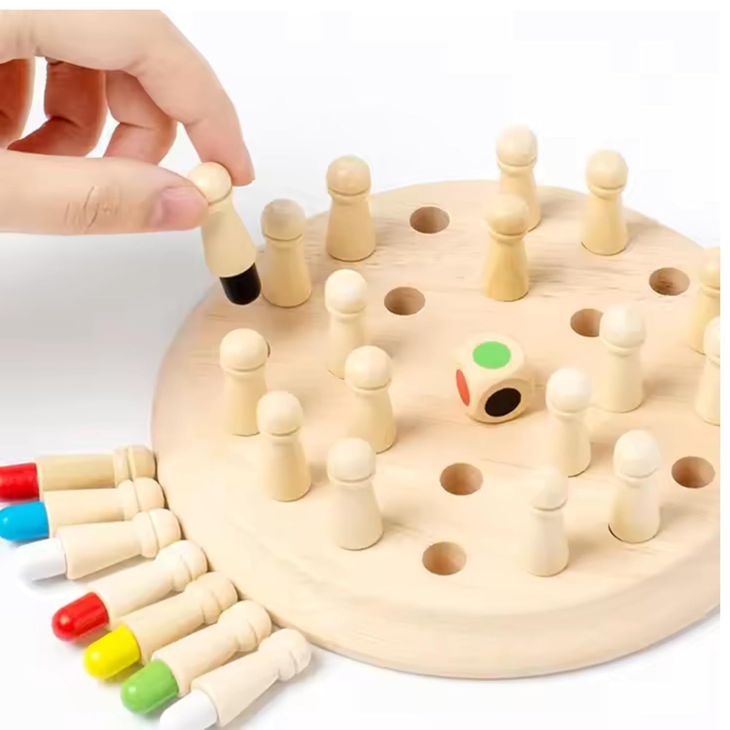 Smart Sphere Wooden Memory Matching Game – Montessori Educational Memory Chess Board for Kids & Family Brain Development Toy