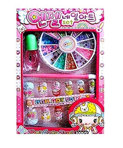 Smart Sphere Kids Nail Art Kit for Girls – Glitter Beads, Nail Stamping & Makeup Cosmetic Set, DIY Manicure Toy Gift