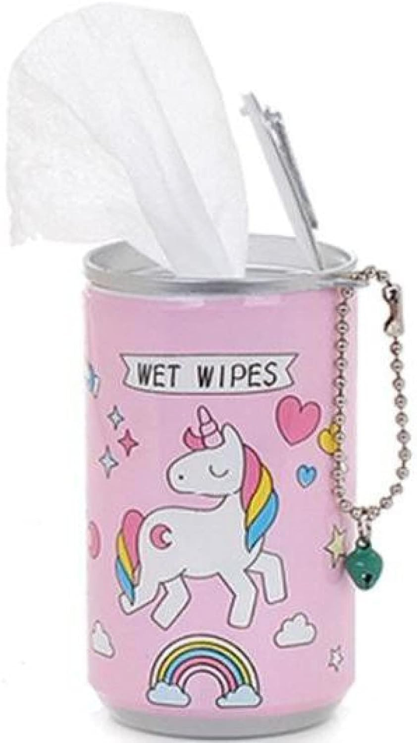 Smart Sphere Unicorn Tin Mini Wet Wipes (30 Pulls) – Portable Travel Wet Tissues for Face & Body Cleaning, Kids & Teens, Pack of 1 (Random Design)